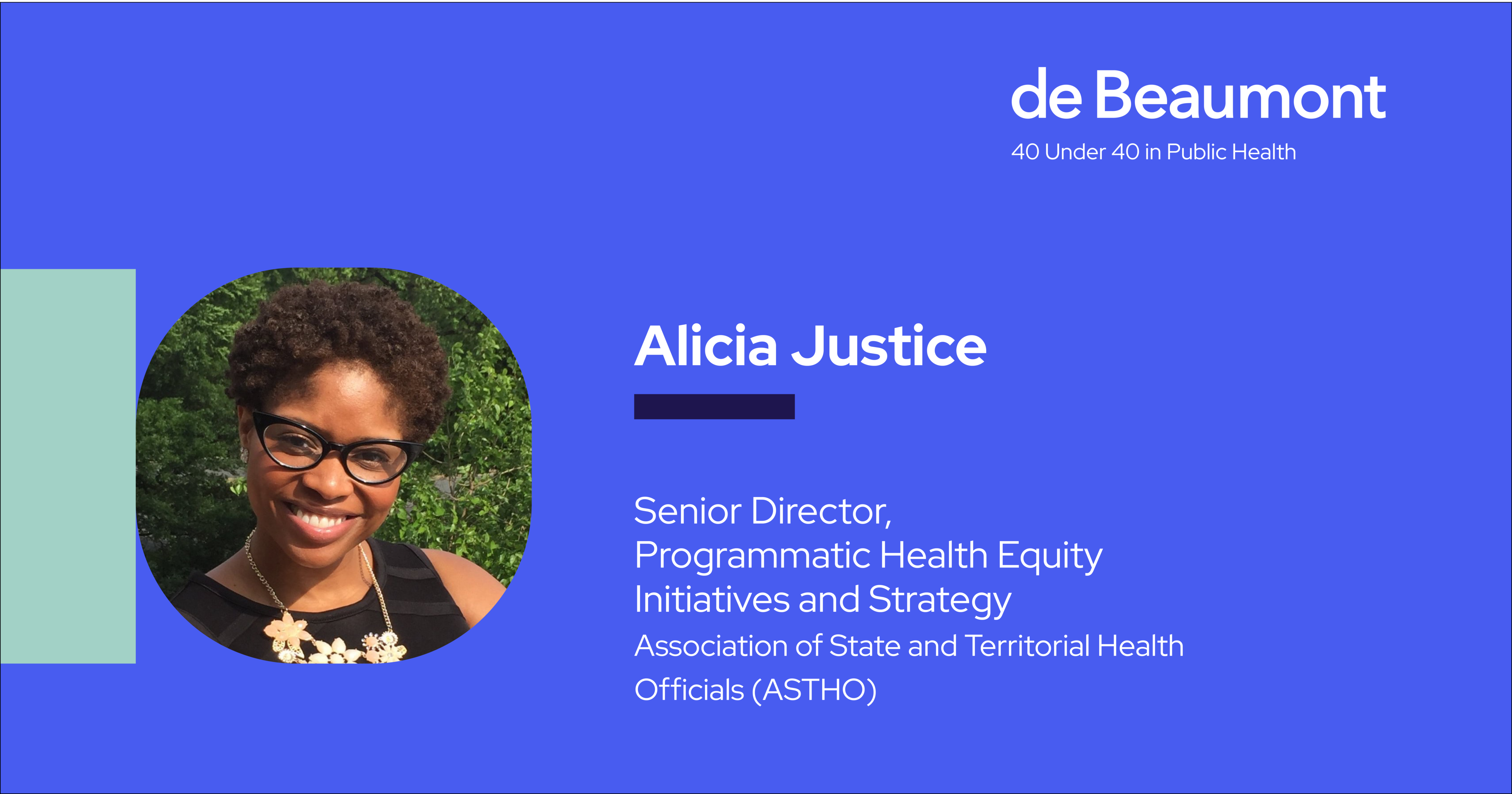 Alicia Justice 40 Under 40 in Public Health