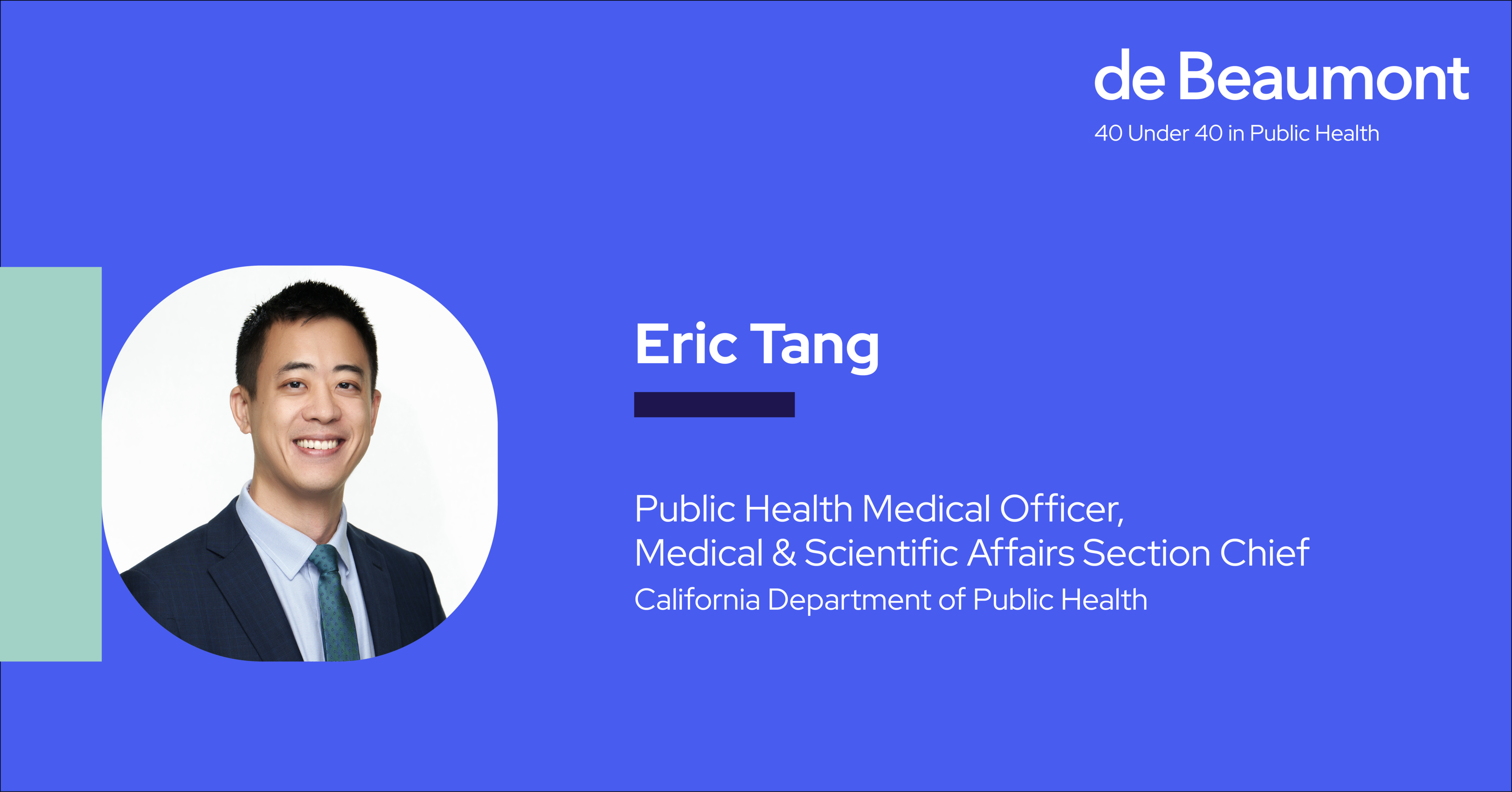 Eric Tang 40 Under 40 in Public Health