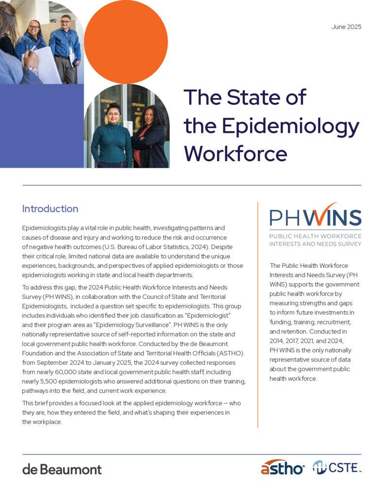 Image of research brief on The State of the Epidemiology Workforce.