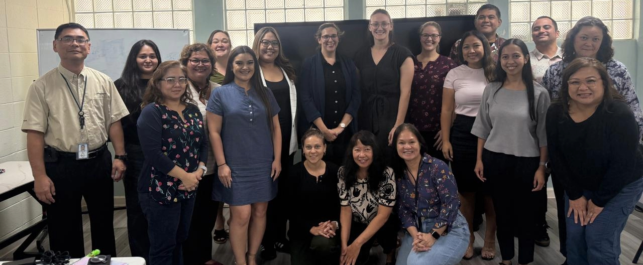 Guam Leadership with dBF, PIHOA, and ASTHO staff in office building.